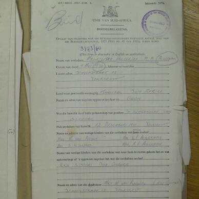 ACKERMAN Margrietha Fredrika Maria Magdalena nee PIETERSE - oorlede 5 Mei 1960