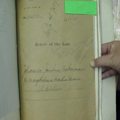 ACKERMAN Johannes Jacobus - oorlede 1 Mrt 1931