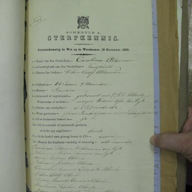 ALBERTS Carolina nee ACKERMAN - oorlede 5 Des 1874
