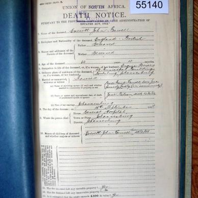 BARRELL Everett John - died 18 Sep 1924