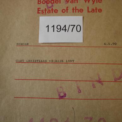 1194-70  BURGER Gert Christiaan Micheal Lunt a