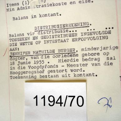 1194-70  BURGER Gert Christiaan Micheal Lunt e