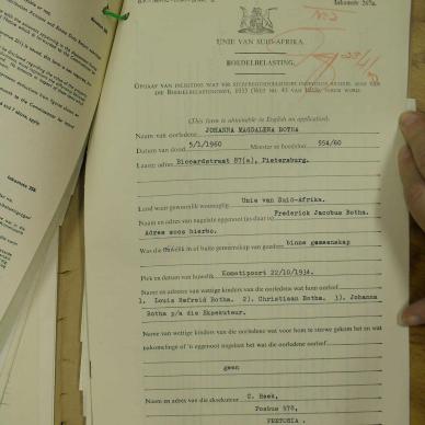 BOTHA Johanna Magdalena nee OPPERMAN - oorlede 5 Jan 1960