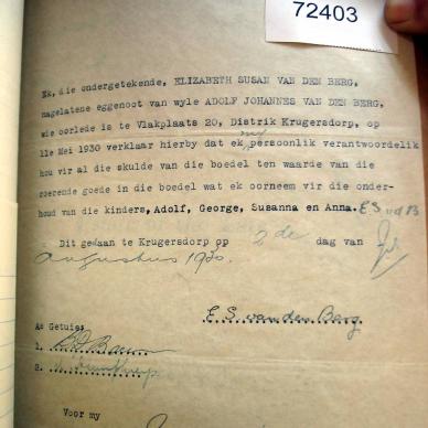 BERG Adolf Johannes, VD