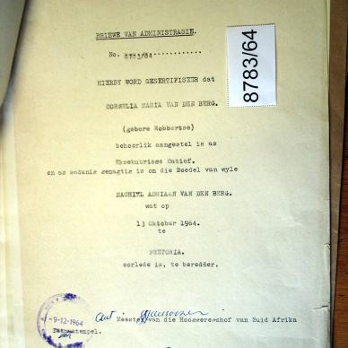BERG Machiel Adriaan, vd