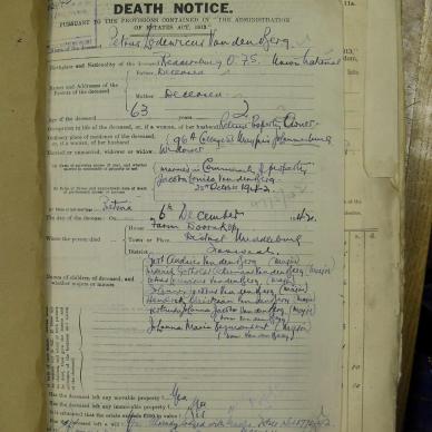 BERG Petrus Lodewicus VAN DEN - oorlede 6 Des 1942