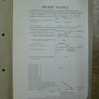 CONRY Sibella Margaretha Schabort nee OPPERMAN - oorlede 1 Jun 1966
