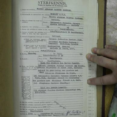 COETZEE Floris Abraham Jacobus - oorlede 14 Jul 1953