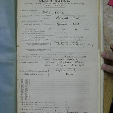 CLARK William - died 21 May 1921