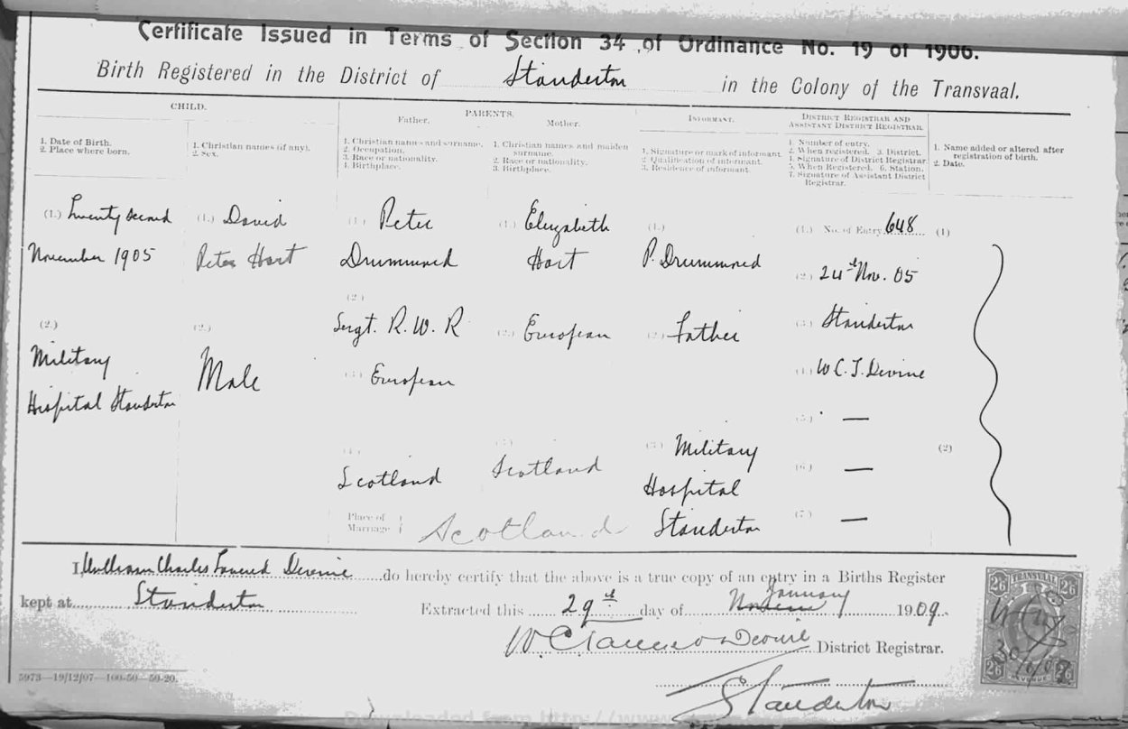 1908 TAB MHG 12812 DRUMMOND PETER 08