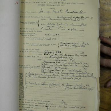 ENGELBRECHT Johannes Cornelis - died 28 Feb 1913