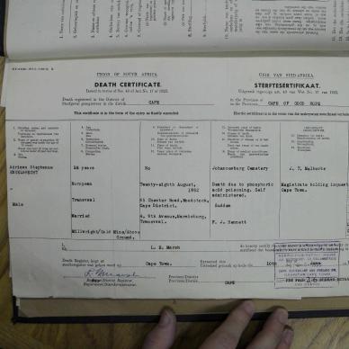 ENGELBRECHT Adriaan Stephanus - died 28 Aug 1952