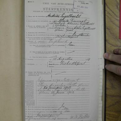 ENGELBRECHT Andries - died 14 Aug 1919