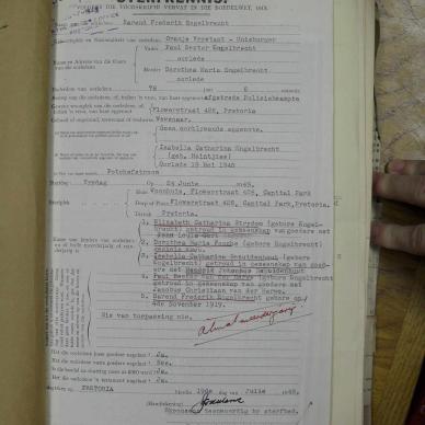 ENGELBRECHT Barend Frederik - died 24 Jun 1949