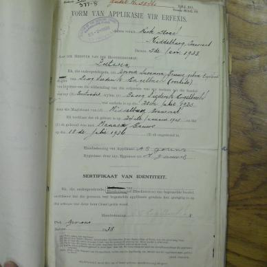 ENGELBRECHT George Diederik - died 20 Jul 1925