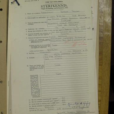ENGELBRECHT Barend Jacobus - died 21 Jan 1959