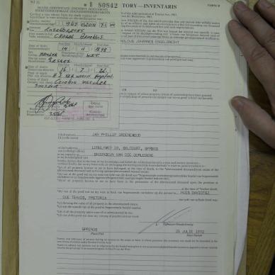 ENGELBRECHT Charel Arnoldus Johannes - died 16 Jul 1972
