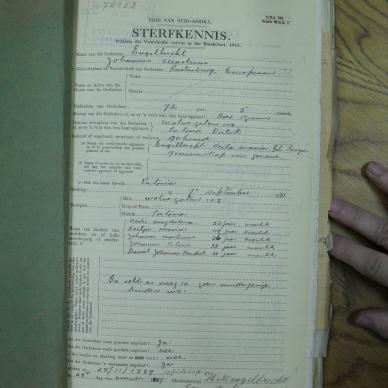 ENGELBRECHT Johannes Marthinus - died 7 Sep 1931