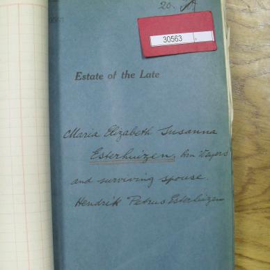 ESTERHUIZEN Maria Elizabeth Susanna nee WEYERS - died 10 Dec 1916