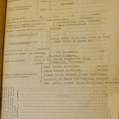 GILFILLAN Douglas Flemmer - died 5 Sept 1948