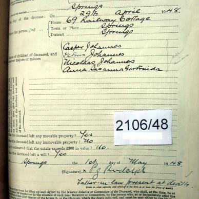 GROENEWALD Nicolaas Johannes - 29 Apr 1948