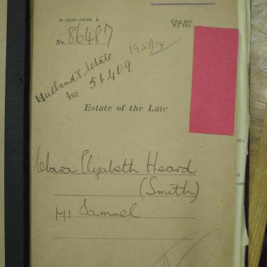 HEARD Clara Elizabeth born SMITH - died 5 Oct 1934