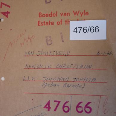 476-66 V JAARSVELD Hendrik Christiaan a