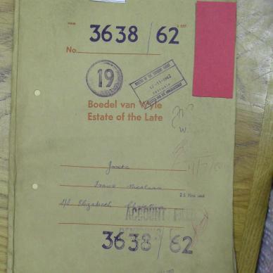 JOOSTE Frans Nicolaas - died 20 Apr 1962