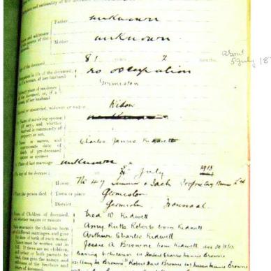 KIDWELL Caroline Newhouse born BEAL - died 5 July 1913