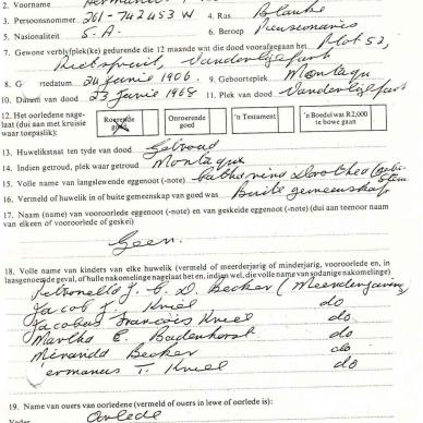 KRIEL Hermanus Theodorus - died 23 Jun 1968