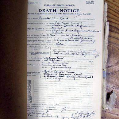 LEACH Isablle Alice born AMM - died 6 Sep 1927