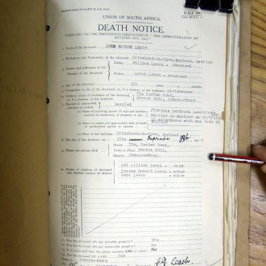 LEACH John Watson - died 17 Sep 1927