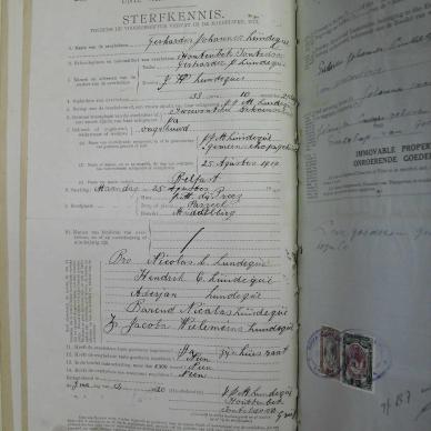 LINDEQUE Gerhardus Johannes - died 25 Aug 1919