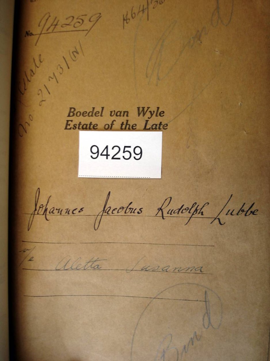 94259 LUBBE Johannes Jacobus Rudolph a