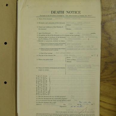 McARTHUR Isabella Spence nee MATTHEW - died 18 Mrt 1967