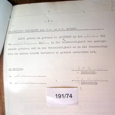 191-74 MULDER Johannes Petrus d