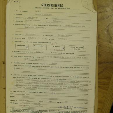 NAUDE Jacobus Johannes - died 4 May 1972