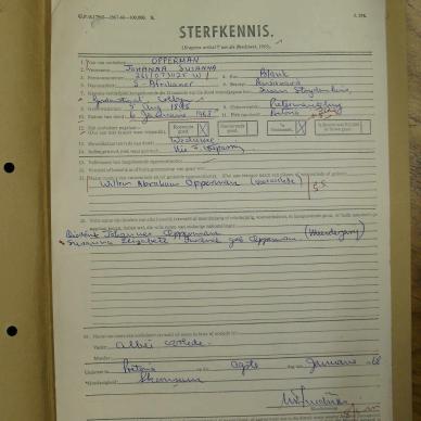 OPPERMAN Johanna Susanna nee ROSSOUW - oorlede 6 Jan 1968