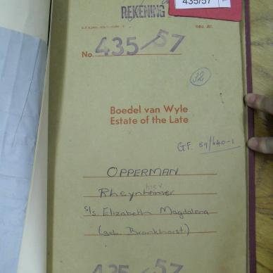 OPPERMAN Rheynhier - oorlede 8 Jan 1957