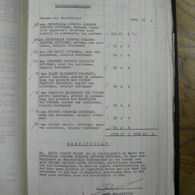 OPPERMAN Willem Jacobus Botha - oorlede 9 Des 1952