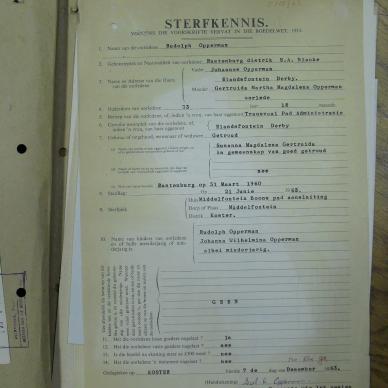 OPPERMAN Rudolph - oorlede 21 Jun 1963
