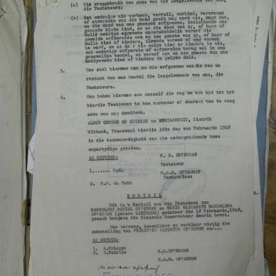OPPERMAN Maria Elizabeth Magdalena nee LINDEQUE - oorlede 3 Des 1959