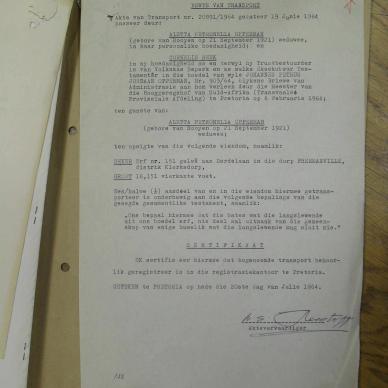 OPPERMAN Johannes Petrus Jordaan - oorlede 3 Jan 1964