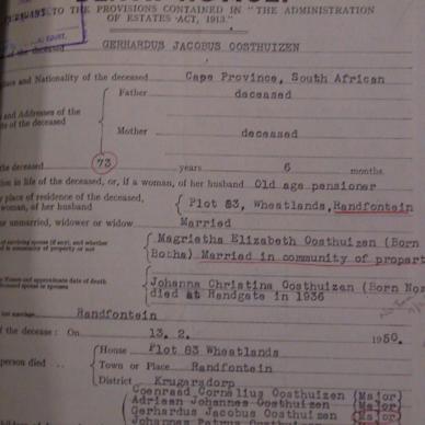 Oosthuizen, Gerhardus Jacobus 1950 (boonste helfte)