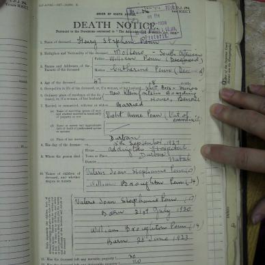 PENN Henry Stephen - died 15 Sep 1937