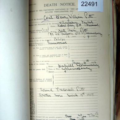 PITT Cecil Henry William