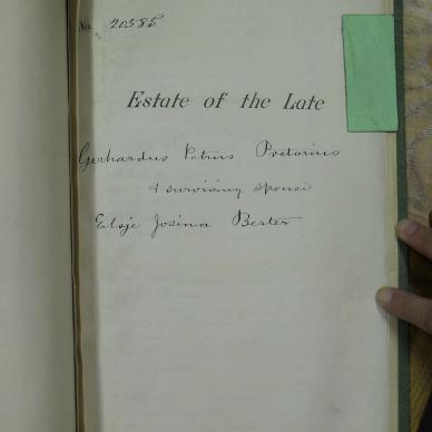 PRETORIUS Gerhardus Petrus - Estate 23 May 1850