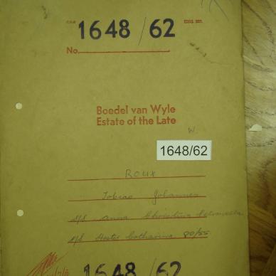 ROUX Tobias Johannes - oorlede 3 Mrt 1962