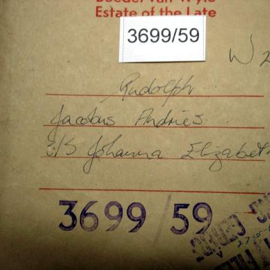 3699-59 RUDOLPH Jacobus Andries a