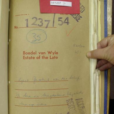 SCHYFF Gert Jacobus VAN DER - died 12 Jan 1954